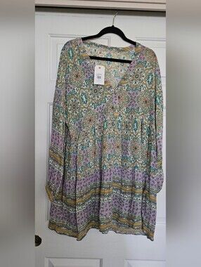 Billabong Lavender Floral Paisley Tunic Top